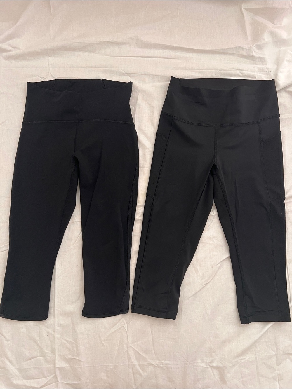 2 Lululemon Women’s High-Waist Black Active Capri Leggings size 6